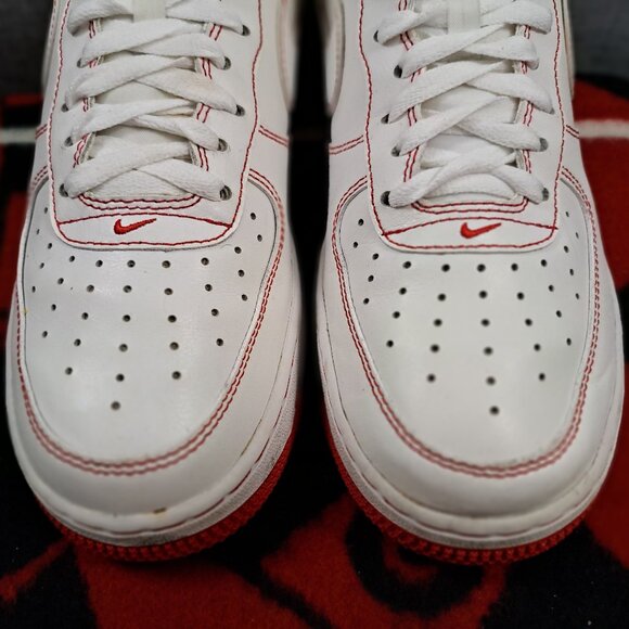 %Nike Air Force 1 Low \'07 White University Red CV1724-100 Men’s Sz 8.5 / A 27